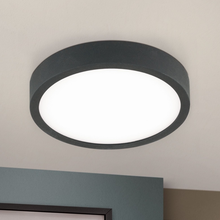 LED lubinis šviestuvas BULLY LED/12W/230V diametras 14 cm juoda