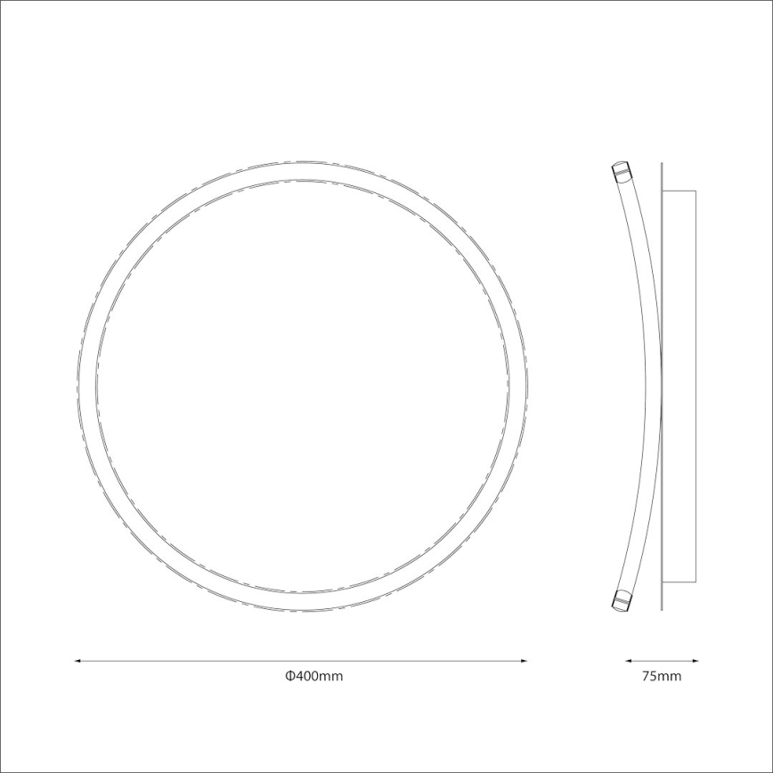 LED lubinis šviestuvas CALI LED/30W/230V skersmuo 40 cm juodas
