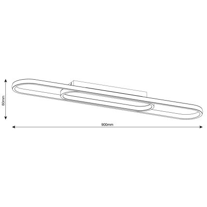 LED lubinis šviestuvas CORDOBA LED/26W/230V juodas