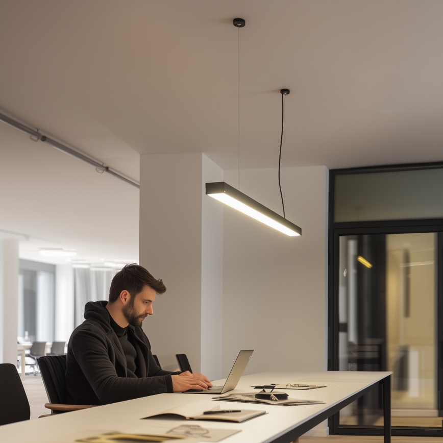 LED Lubinis paviršinis pakabinamas šviestuvas CYNIDECO LED/45W/230V 4000K juodas