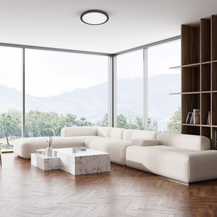 LED lubinis šviestuvas EVORA LED/18W/230V 3000/4000/6000K skersmuo 22,5 cm juodas