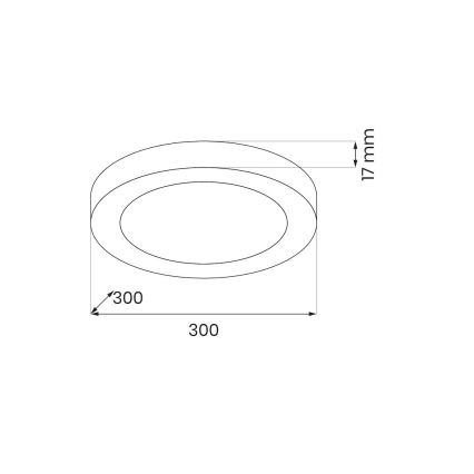 LED lubinis šviestuvas EVORA LED/24W/230V 3000/4000/6000K skersmuo 30 cm juodas