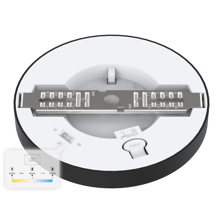 LED lubinis šviestuvas EVORA LED/6W/230V 3000/4000/6000K skersmuo 14 cm juodas