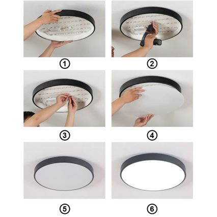 LED lubinis šviestuvas FELIZ LED/30W/230V 4000K diametras 30 cm juoda
