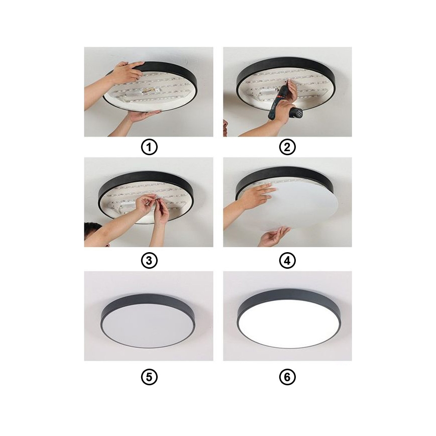 LED lubinis šviestuvas FELIZ LED/30W/230V 4000K diametras 30 cm juoda
