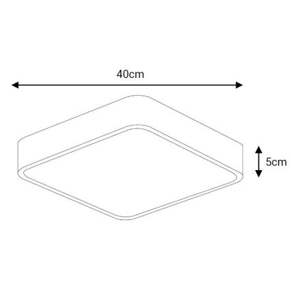 LED lubinis šviestuvas FELIZ LED/40W/230V 4000K 40x40 cm juoda