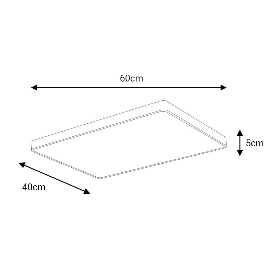 LED lubinis šviestuvas FELIZ LED/50W/230V 4000K 40x60 cm juoda