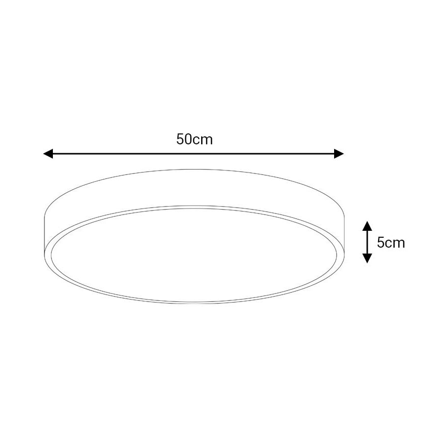LED lubinis šviestuvas FELIZ LED/50W/230V 4000K diametras 50 cm juoda