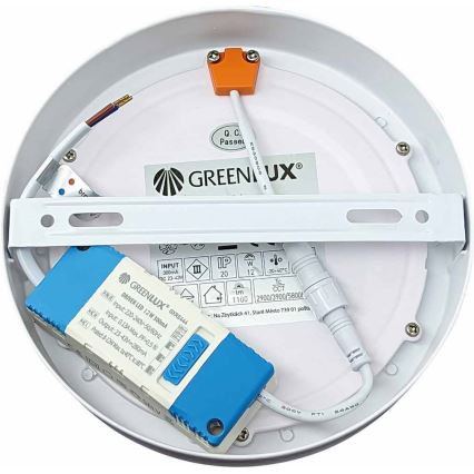LED lubinis šviestuvas FENIX LED/12W/230V 2900/3900/5800K diametras 16,8 cm balta