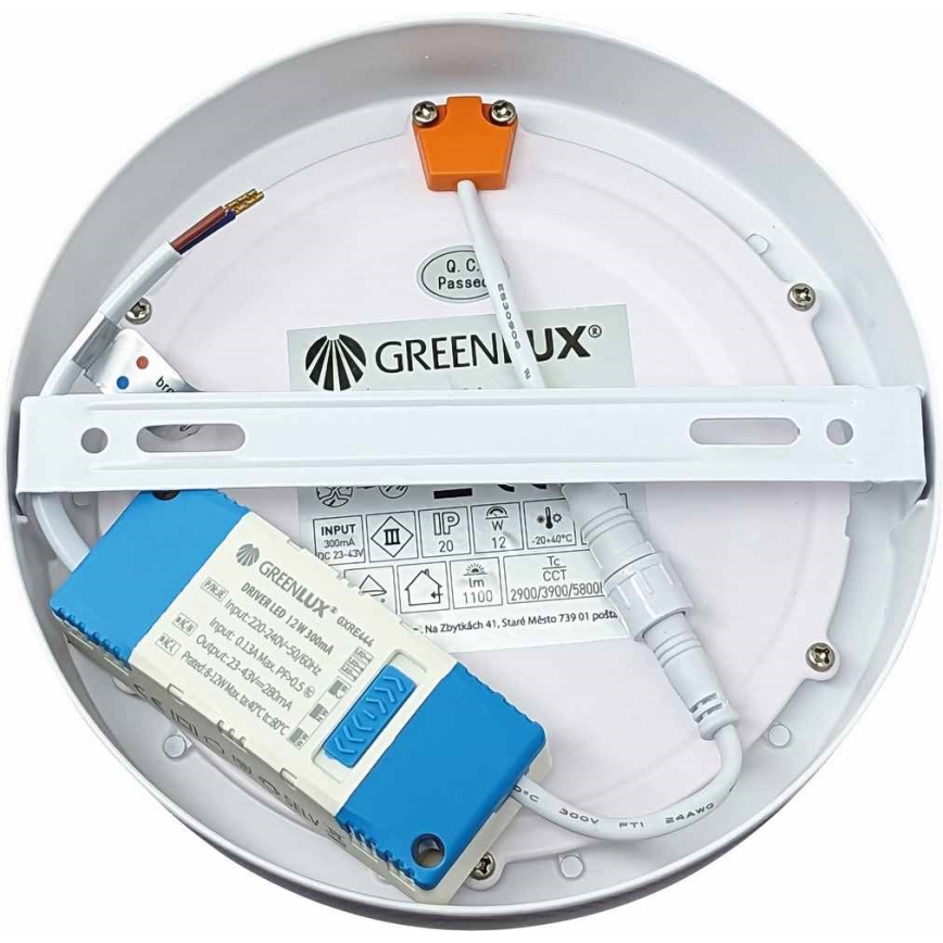 LED lubinis šviestuvas FENIX LED/12W/230V 2900/3900/5800K diametras 16,8 cm balta