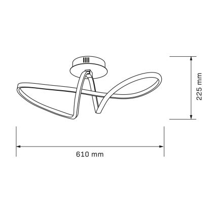LED lubinis šviestuvas FLAVIA LED/33W/230V 24x61 cm juoda