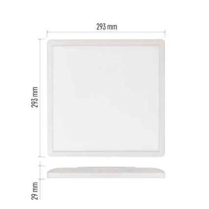 LED lubinis šviestuvas FLORI LED/18W/230V 4000K balta 29x29 cm