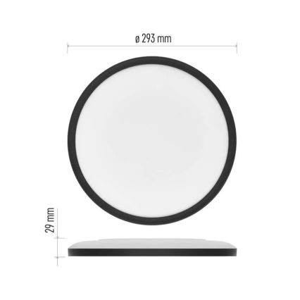 LED lubinis šviestuvas FLORI LED/18W/230V 4000K juoda diametras 29 cm