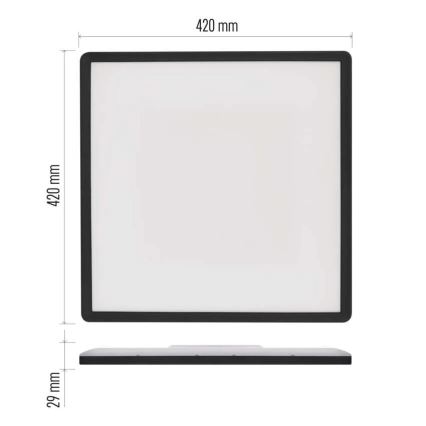 LED lubinis šviestuvas FLORI LED/22W/230V 4000K juoda 42x42 cm