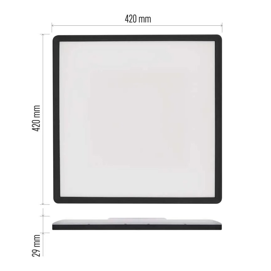 LED lubinis šviestuvas FLORI LED/22W/230V 4000K juoda 42x42 cm