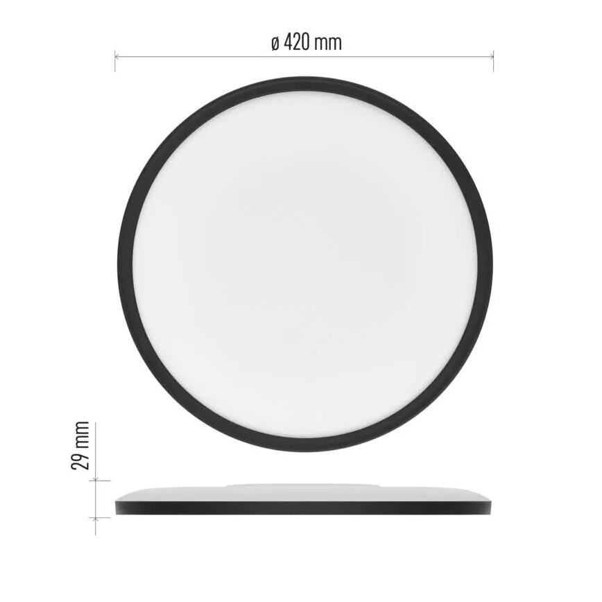 LED lubinis šviestuvas FLORI LED/22W/230V 4000K juoda diametras 42 cm