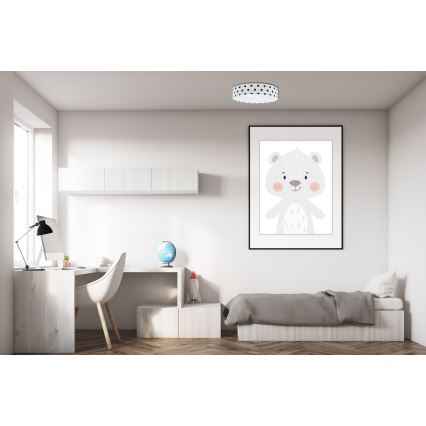 LED Lubinis šviestuvas GALAXY KIDS LED/24W/230V taškais balta/juoda