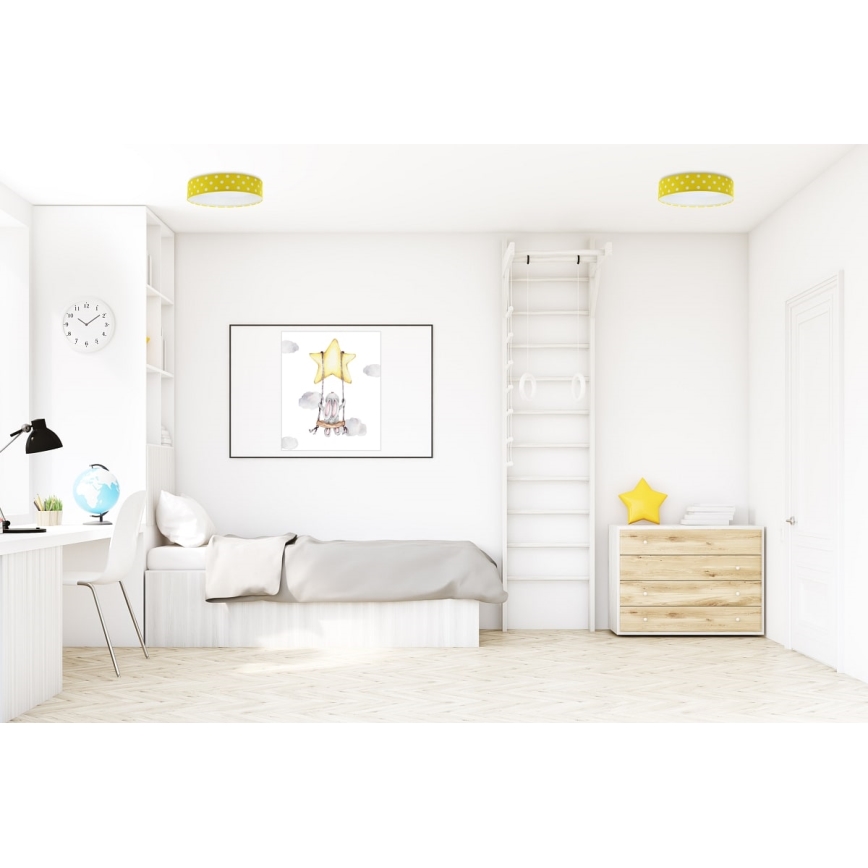 LED Lubinis šviestuvas GALAXY KIDS LED/24W/230V taškais geltona/balta