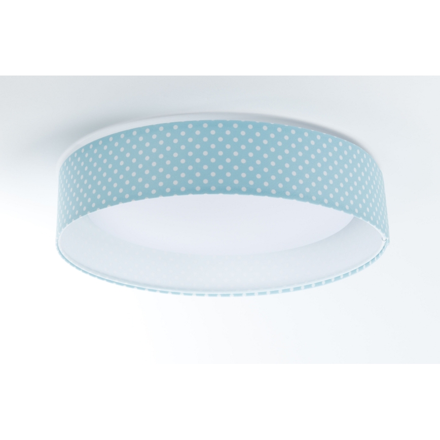 LED Vaikiškas lubinis šviestuvas GALAXY KIDS LED/24W/230V taškeliai turkio/baltos spalvos