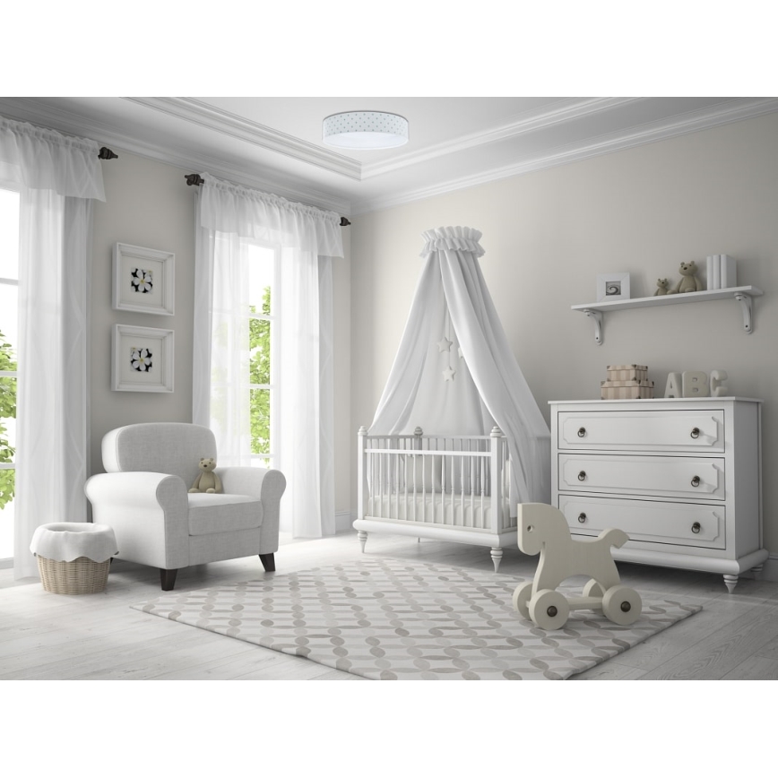LED Lubinis šviestuvas GALAXY KIDS LED/24W/230V žvaigždutės balta/turkio spalva
