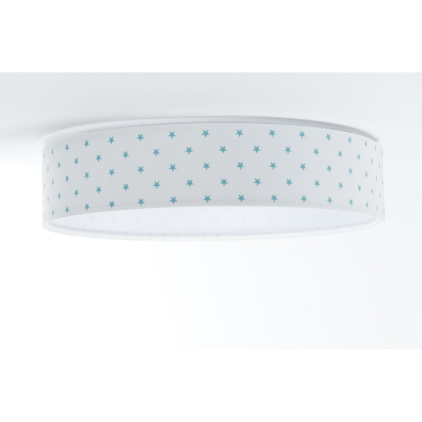 LED Lubinis šviestuvas GALAXY KIDS LED/24W/230V žvaigždutės balta/turkio spalva