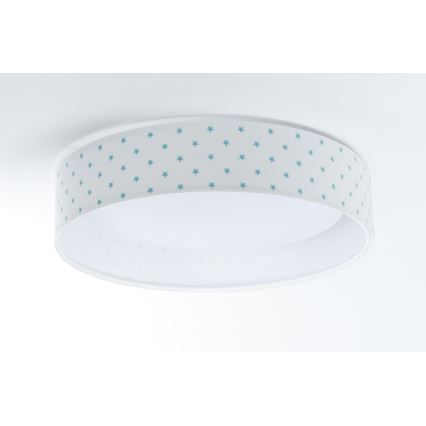 LED Lubinis šviestuvas GALAXY KIDS LED/24W/230V žvaigždutės balta/turkio spalva