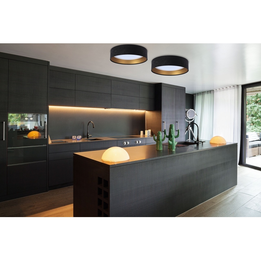 LED lubinis šviestuvas GALAXY LED/24W/230V Ø 44 cm juoda/auksinė