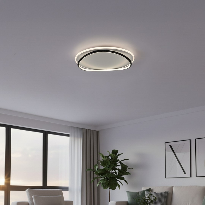 LED lubinis šviestuvas HALO, 38 W, 230 V, Ø 50 cm, juodas