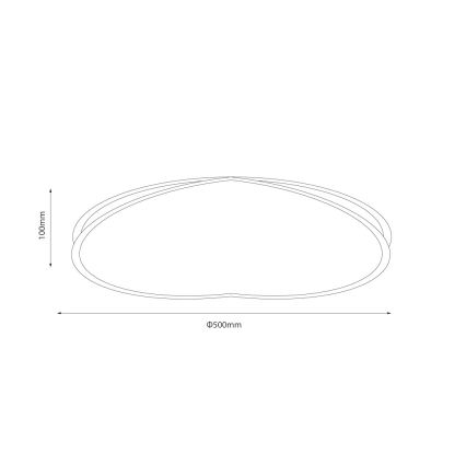 LED lubinis šviestuvas HALO, 38 W, 230 V, Ø 50 cm, juodas