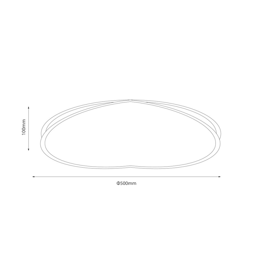 LED lubinis šviestuvas HALO, 38 W, 230 V, Ø 50 cm, juodas