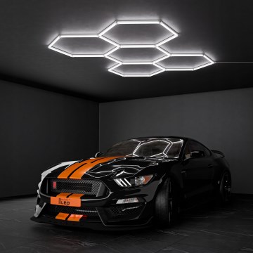 LED lubinis šviestuvas HEXAGON LED/192W/85-265V 6500K 298x209 cm CRI 90 IP54 baltas