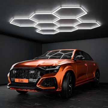 LED lubinis šviestuvas HEXAGON LED/350W/85-265V 6500K 313x298 cm CRI 90 IP54 balta