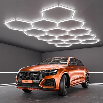LED lubinis šviestuvas HEXAGON LED/570W/85-265V 6500K 522x298 cm CRI 90 IP44 baltas