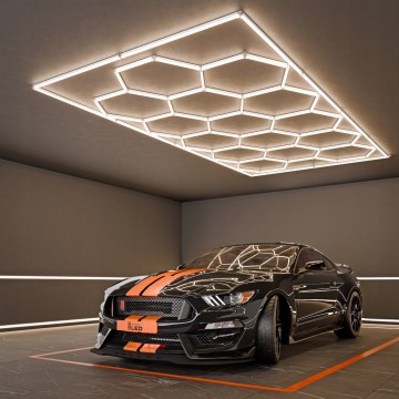 LED lubinis šviestuvas HEXAGON LED/696W/85-265V 4000K 484x243 cm CRI 90 IP54 balta