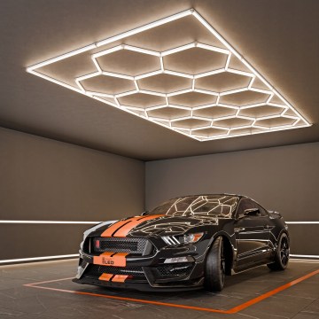 LED lubinis šviestuvas HEXAGON LED/696W/85-265V 4000K 484x243 cm CRI 90 IP54 baltas