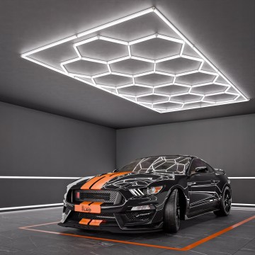 LED lubinis šviestuvas HEXAGON LED/696W/85-265V 6500K 484x243 cm CRI 90 IP44 balta