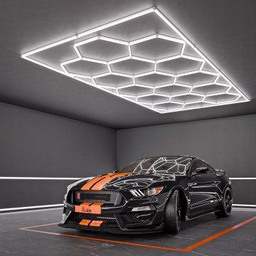 LED lubinis šviestuvas HEXAGON LED/696W/85-265V 6500K 484x243 cm CRI 90 IP54 balta