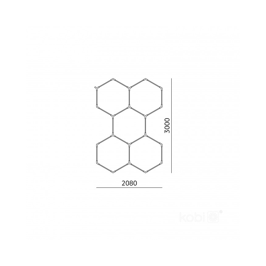LED lubinis šviestuvas HEXLINE LED/216W/230V 6500K 208x300 cm baltas