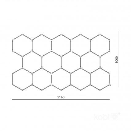 LED lubinis šviestuvas HEXLINE LED/513W/230V 6500K 300x516 cm baltas