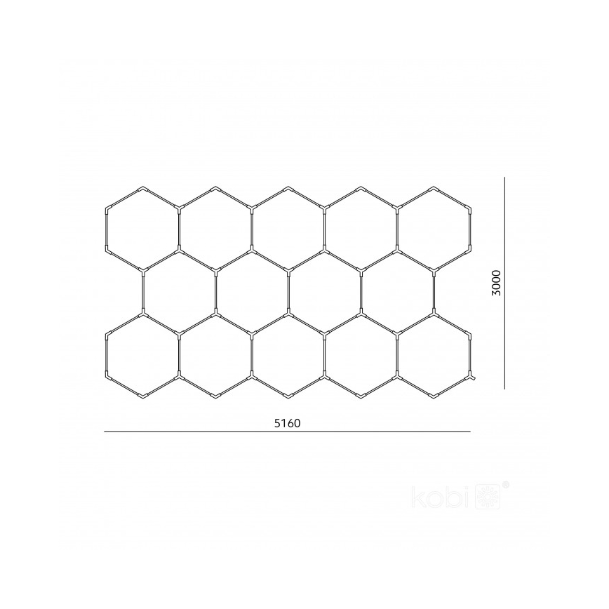 LED lubinis šviestuvas HEXLINE LED/513W/230V 6500K 300x516 cm baltas