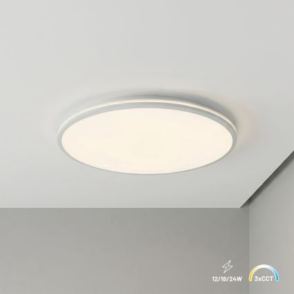 LED lubinis šviestuvas HUGO LED/12/18/24W/230V 3000/4000/6500K skersmuo 30 cm IP54 baltas