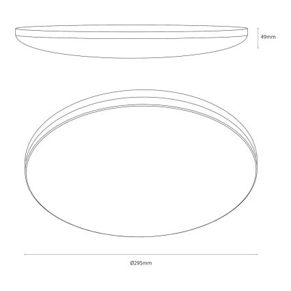 LED lubinis šviestuvas HUGO LED/12/18/24W/230V 3000/4000/6500K skersmuo 30 cm IP54 baltas