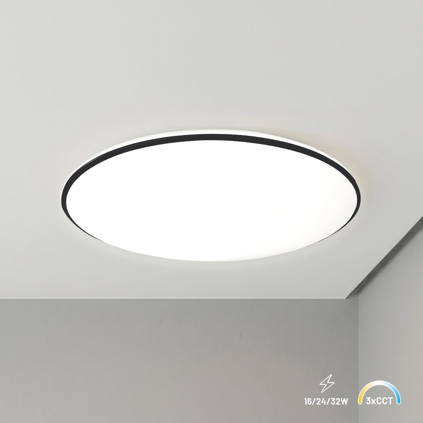 LED Lubinis šviestuvas HUGO LED/16/24/32W/230V 3000/4000/6500K skersmuo 37 cm IP54 juodas