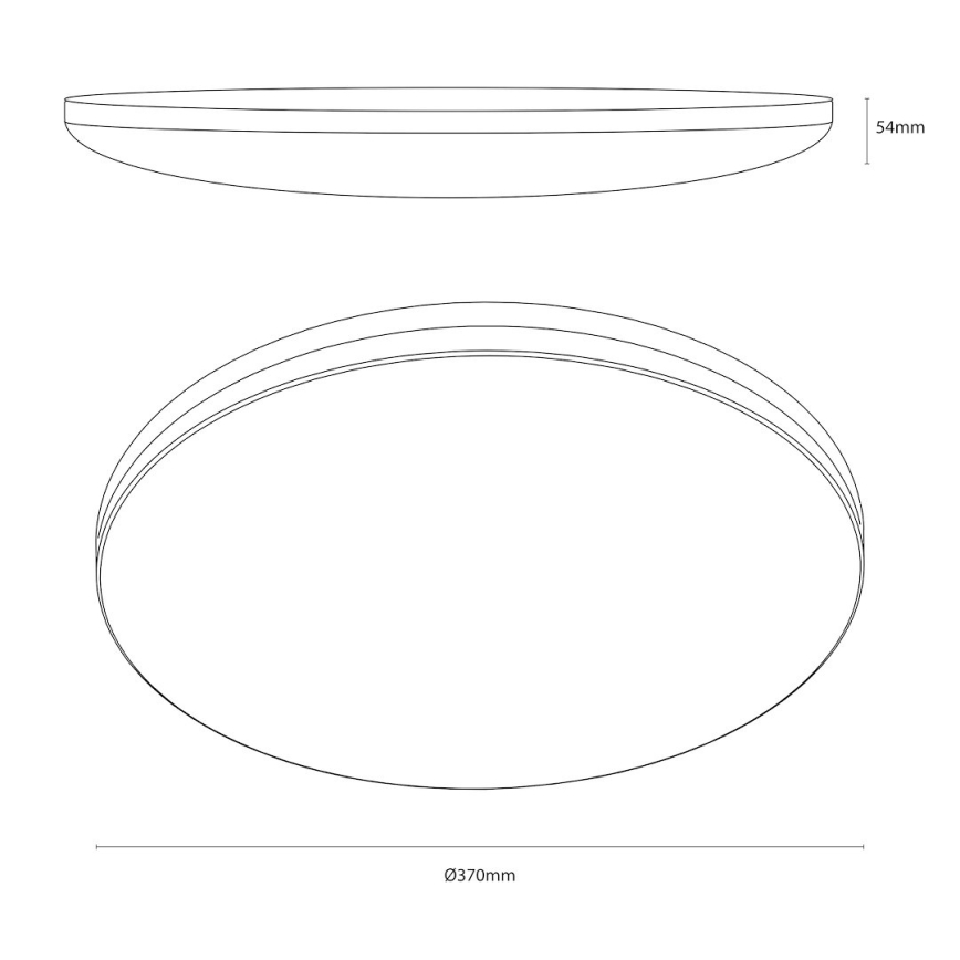 LED Lubinis šviestuvas HUGO LED/16/24/32W/230V 3000/4000/6500K skersmuo 37 cm IP54 juodas