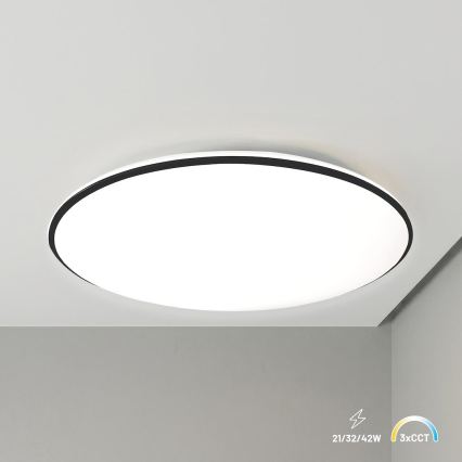 LED lubinis šviestuvas HUGO LED/21/32/42W/230V 3000/4000/6500K skersmuo 45 cm IP54 juodas