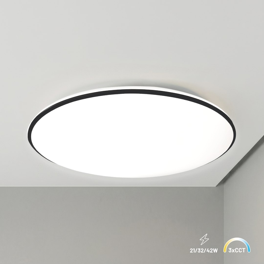 LED lubinis šviestuvas HUGO LED/21/32/42W/230V 3000/4000/6500K skersmuo 45 cm IP54 juodas