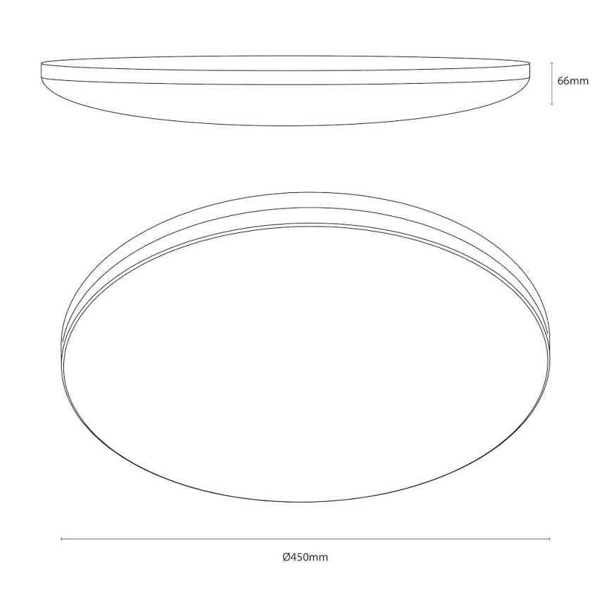 LED lubinis šviestuvas HUGO LED/21/32/42W/230V 3000/4000/6500K skersmuo 45 cm IP54 juodas
