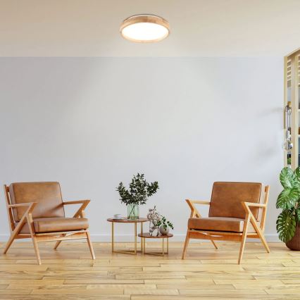 LED lubinis šviestuvas JANUSZ LED/12W/230V diametras 27 cm IP44 ąžuolas