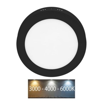 LED lubinis šviestuvas LADA LED/18W/230V 3000/4000/6000K diametras 22 cm juoda