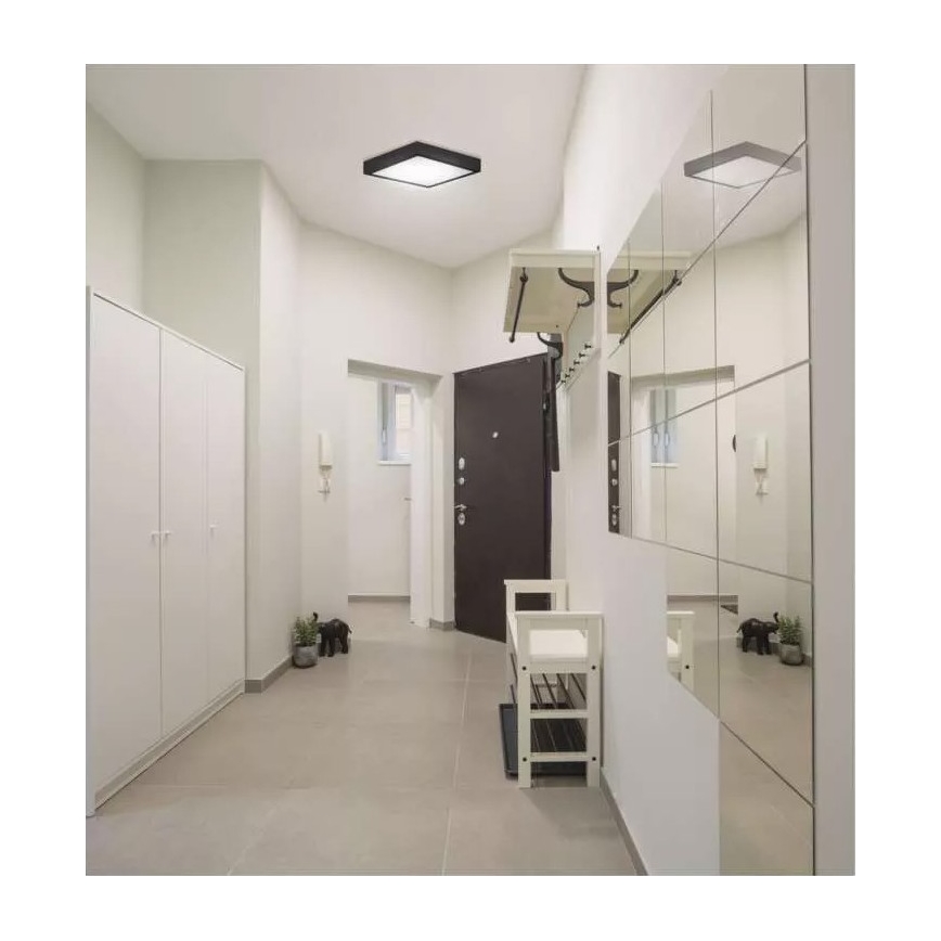 LED Lubinis šviestuvas NEXXO LED/12,5W/230V 3000/3500/4000K 17x17 cm juodas